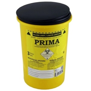 Recipient din plastic pentru deșeuri înțepătoare-tăietoare ADR 3L