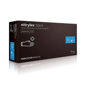 Mănuși nitril nepudrate Nitrylex Black negre 100 buc