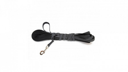 Lesa antiderapanta neagra cu maner pentru caini, Julius-K9, 20 mm/ 15 m