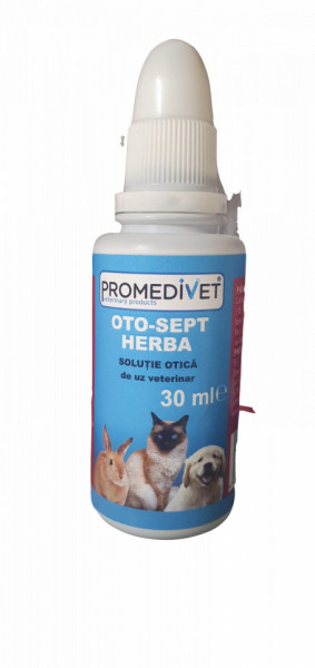 Solutie otica Otosept Herba antiparazitara + cicatrizanta 30 ml pentru caini,pisici,iepuri