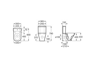 SQUARE - Rezervor WC, mecanism dublă acționare 4/2 L, cu admisie inferioară, pentru WC compact Rimless®, lipit de perete - Img 2