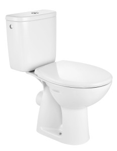 Pack Adele (vas WC pe pardoseală cu evacuare orizontală, rezervor cu mecanism cu dublă acționare 6/3L și admisie laterală, capac din Termoplast) - Img 1