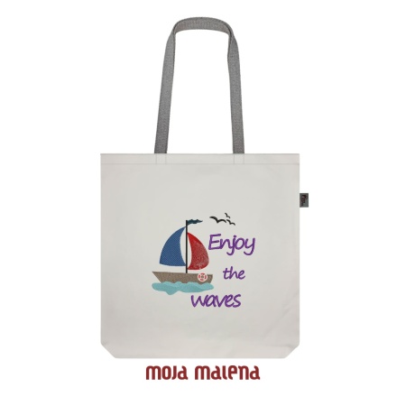 Veliki ceger BELI sa vezom Enjoy The Waves