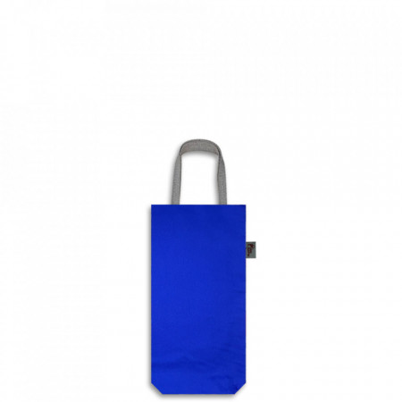 Ceger torba za bocu jednobojnog dezena rojal plave boje napravljena od pamucnog platna