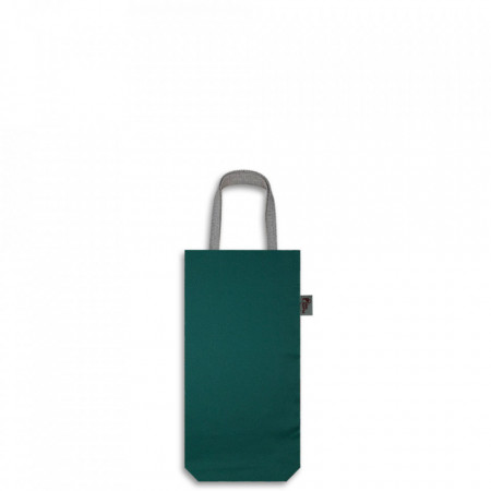 Ceger torba za bocu jednobojnog dezena zelene boje napravljena od pamucnog platna