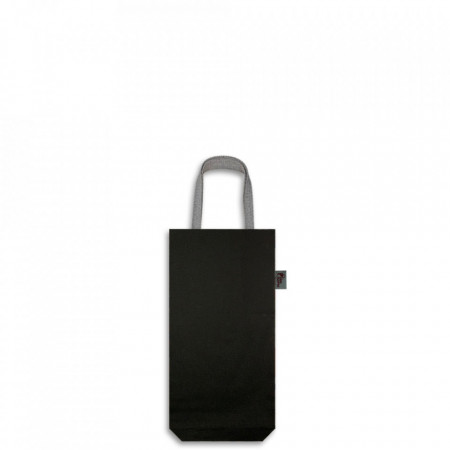 Ceger torba za bocu jednobojnog dezena crne boje napravljena od pamucnog platna