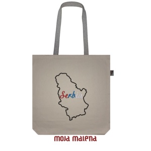 Veliki ceger BEIGE sa vezom Serbia Outline