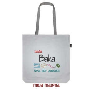 Veliki ceger SVETLO SIVI sa vezom Naša Baka
