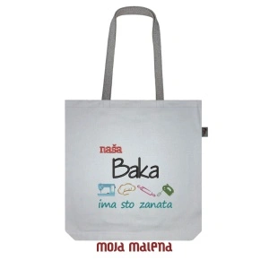 Veliki ceger SVETLO SIVI sa vezom Naša Baka