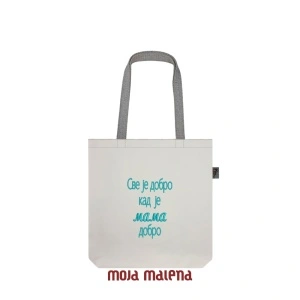 Srednji ceger BELI sa vezom Mama dobro ćirilica