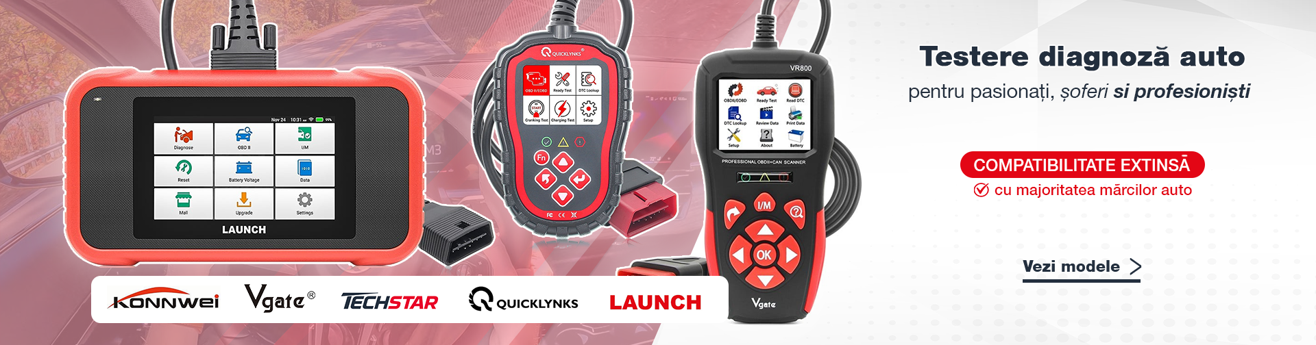 Testere de Diagnoza auto Launch, Quicklynks, Konnwei, Vgate, Techstar