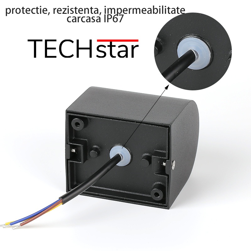 Aplica de Perete Techstar® LED 5W, Lumina Calda 3000K, Carcasa Aluminiu, Protecție IP65, Ideala pentru Exterior si Interior - 3 | YEO