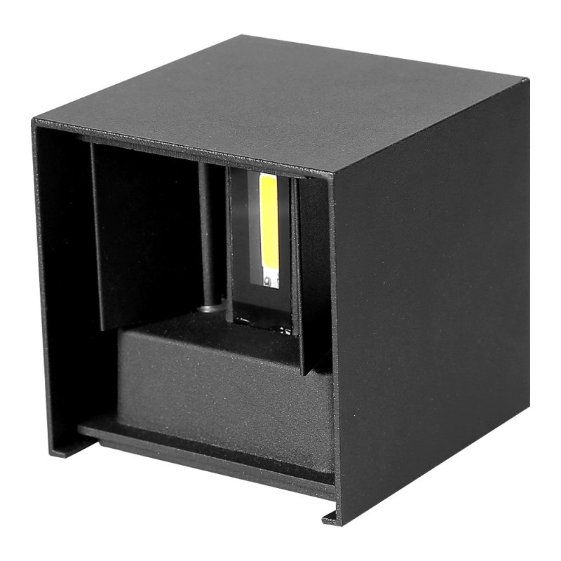 Aplica LED de perete Interior/Exterior Techstar®, Putere 12W, Culoare Lumina 4000K, 1100 lm, 10x10 cm, IP 65, Negru