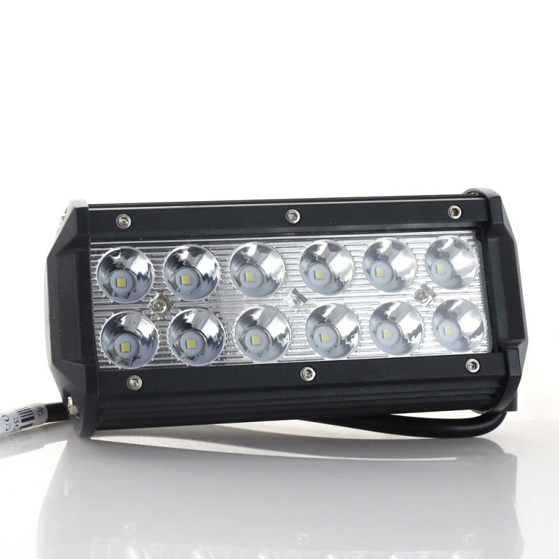 Bara Proiectoare LED Auto Offroad Techstar® PNG1, 36W, 12V-24V, 6000 K, 3500 Lumeni, IP 67, 17 Cm, Flood Beam 60° Cu Leduri CREE XBD, Negru - 1 | YEO