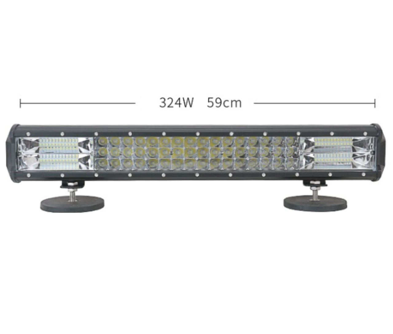 Bara proiectoare LED Auto Offroad Techstar® PNG3, 324W, 12V-24V, 6000 K, 6240 Lumeni, IP 67, 59 cm, Flood Beam 60° cu Leduri CREE XBD, Negru - 2 | YEO