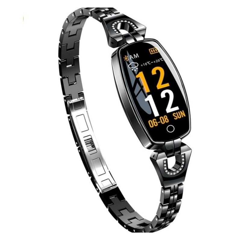 Bratara Smart Fitness Techstar® H8, 0.96 inch IPS, Waterproof, Eleganta, pentru Dama, Monitorizare Somn si Cardiaca