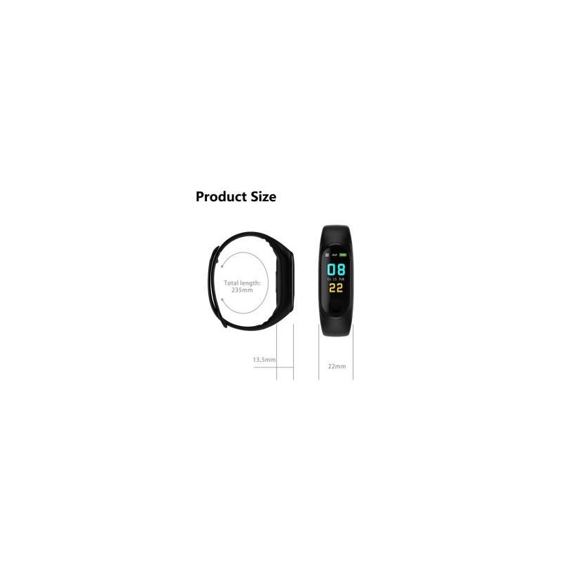 Bratara Smart Fitness Techstar® M3 Plus, Unisex, Monitorizarea Sangelui si Ritmului Cardiac, Pentru Android si iOS, Negru - 3 | YEO