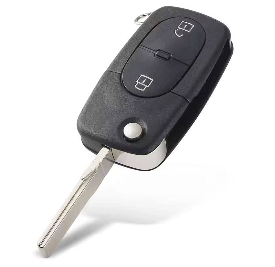 Carcasa cheie auto Techstar 2 butoane compatibila VW Golf MK4, Passat B5, Bora 1998–2001 – lama HU66, pentru baterie CR1620