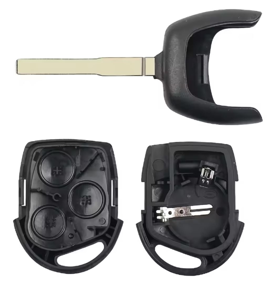 Carcasa cheie auto Techstar compatibila cu Ford Focus/Mondeo/Fiesta/Transit, 3 butoane, lamela HU101, neagra – fara electronica - imagine 3