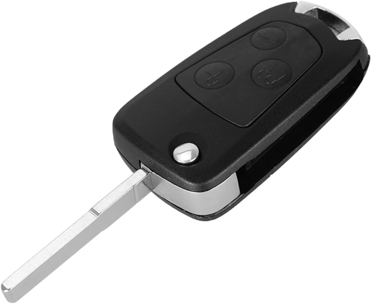Carcasa cheie auto Techstar kit conversie briceag (flip) compatibila Ford Focus/Mondeo/Fiesta/Transit, 3 butoane, lamela HU101, neagra – fara electronica - imagine 5