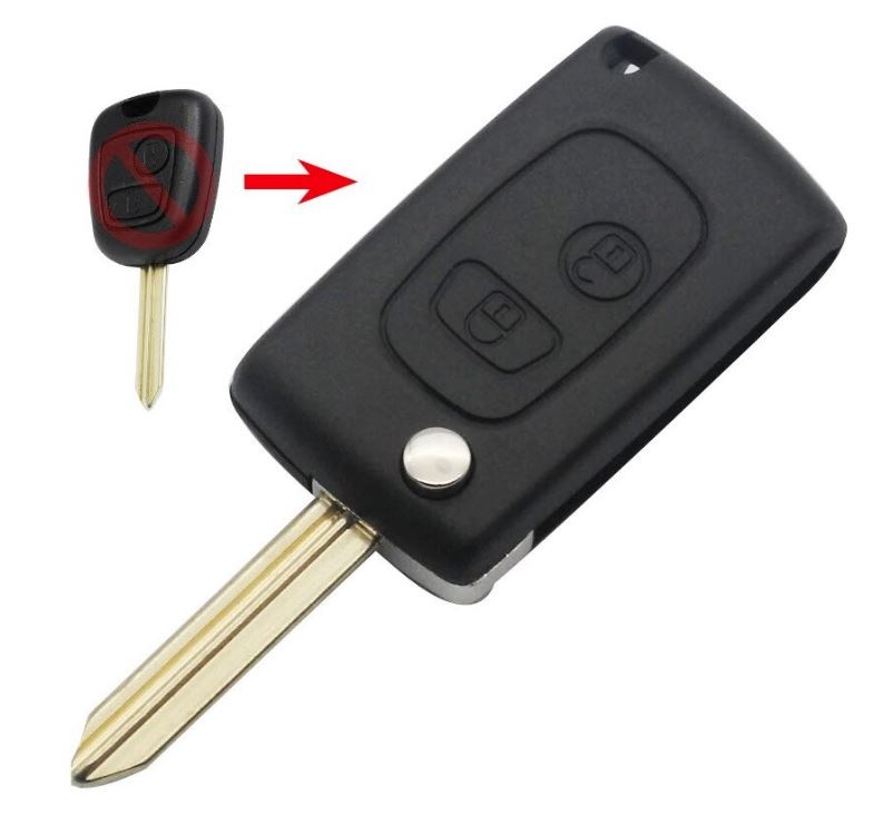 Carcasa Cheie Auto Transformatoare in Flip, cu 2 Butoane, Upgrade cu Lama SX9 pentru Citroen Saxo, Xsara, Picasso, Berlingo (1999-2008)