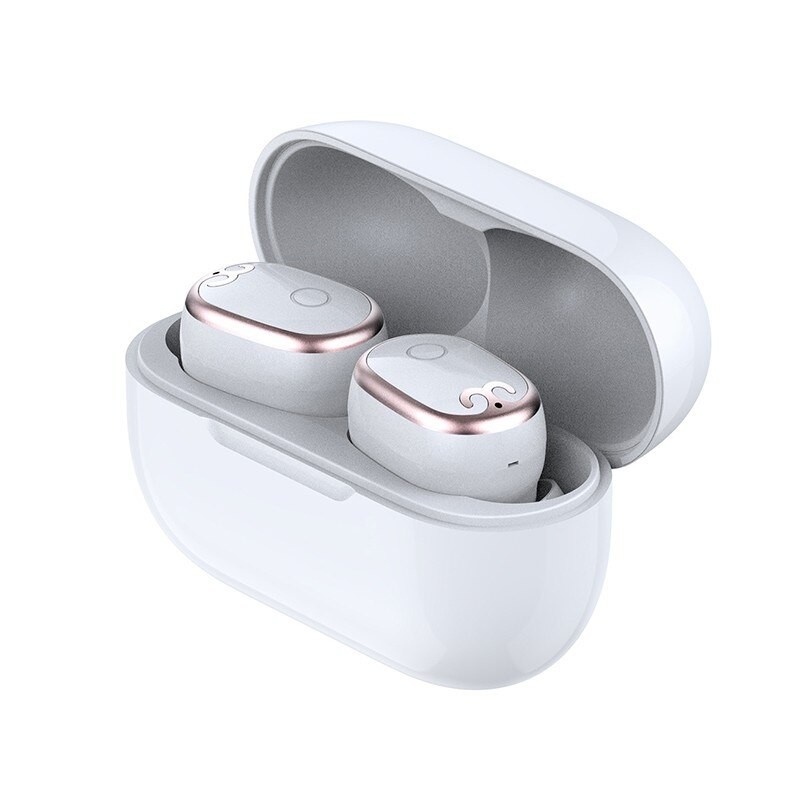 Casti Smart Techstar® TWS S17 mini, Wireless, Bluetooth V5.0, IPX5, HD Audio, Touch, iOS, Android, Type-C, Alb
