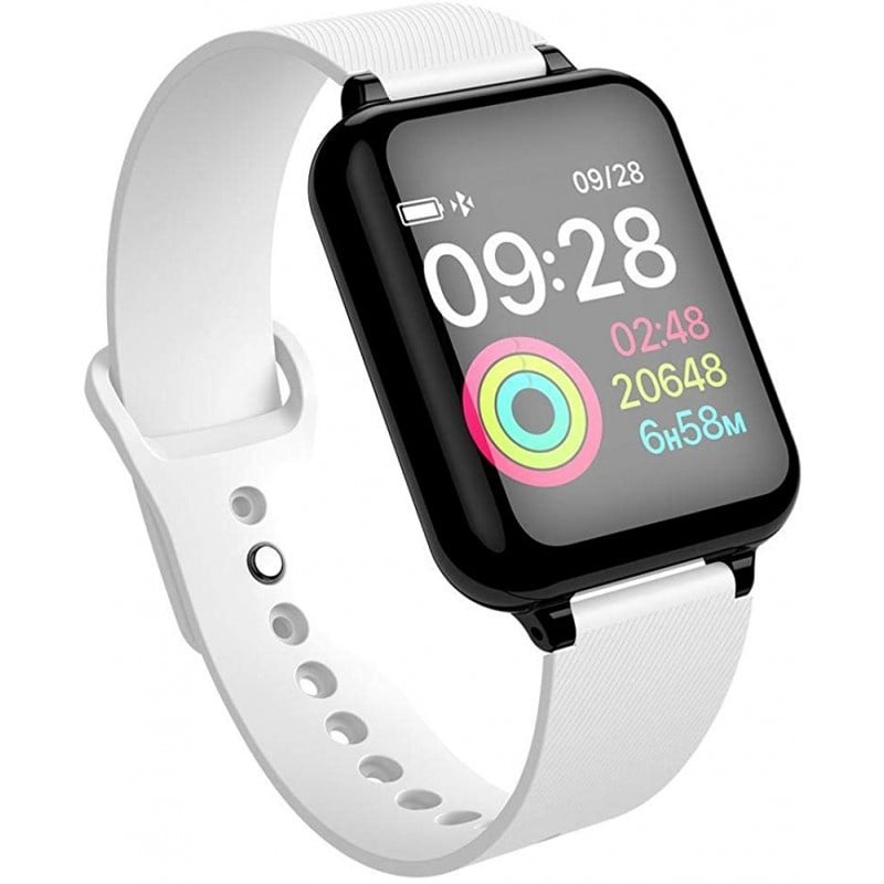 Ceas Smartwatch B57 Waterproof IP65, Fitness Tracker Unisex, Monitorizare Puls, Bluetooth, SIM, Alb