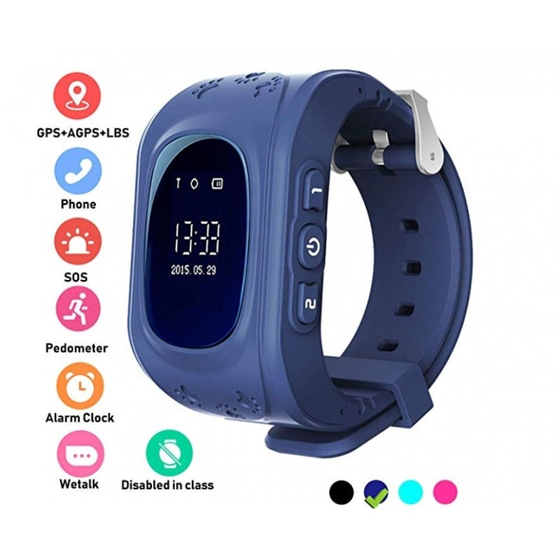 Ceas Smartwatch pentru Copii Albastru Inchis Q50, Slot Cartela SIM, GPS Tracker, Buton Urgenta SOS, Monitorizare Live - 1 | YEO