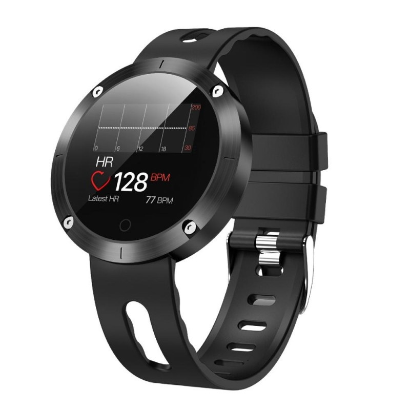 Ceas Smartwatch Techstar® DM58, 1.22 inch IPS, Bluetooth 4.0 + EDR, Monitorizare Tensiune, Puls, Multiple Alerte Unice, Negru