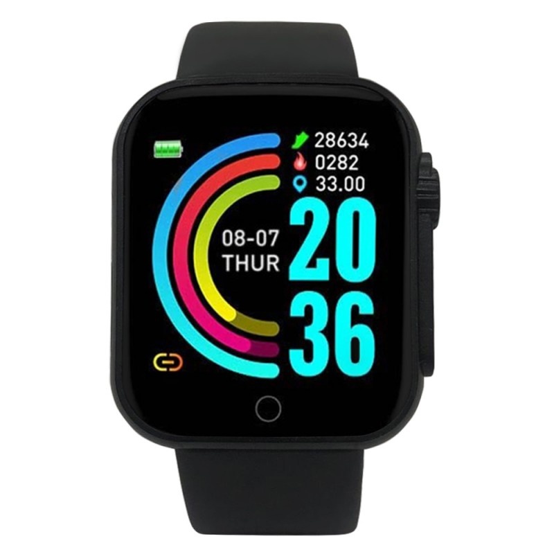 Ceas Smartwatch Techstar® Y68 Ultra, Ecran 1.44 inch TFT, Bluetooth 4.0, Notificari Apeluri/Mesaje, Monitorizare Fitness, Ritm Cardiac si Tensiune Arteriala, Compatibil iOS/Android, Negru