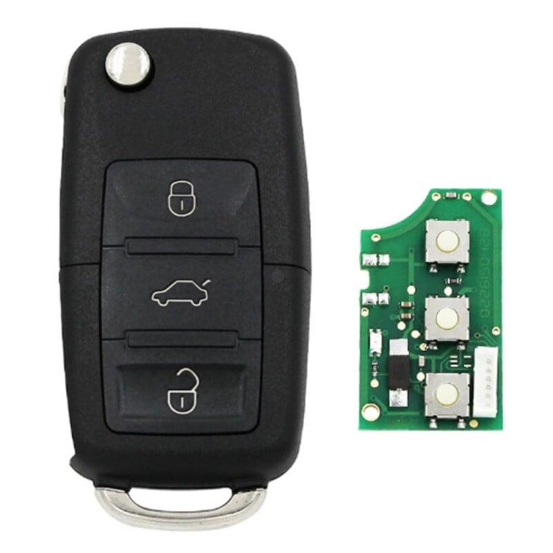 Cheie Auto cu Telecomanda Techstar® TRM-09 pentru VW B01, KEYDIY, 3 Butoane, 300-500 Mhz, Pentru Programul KD300 și KD900, Negru - 1 | YEO