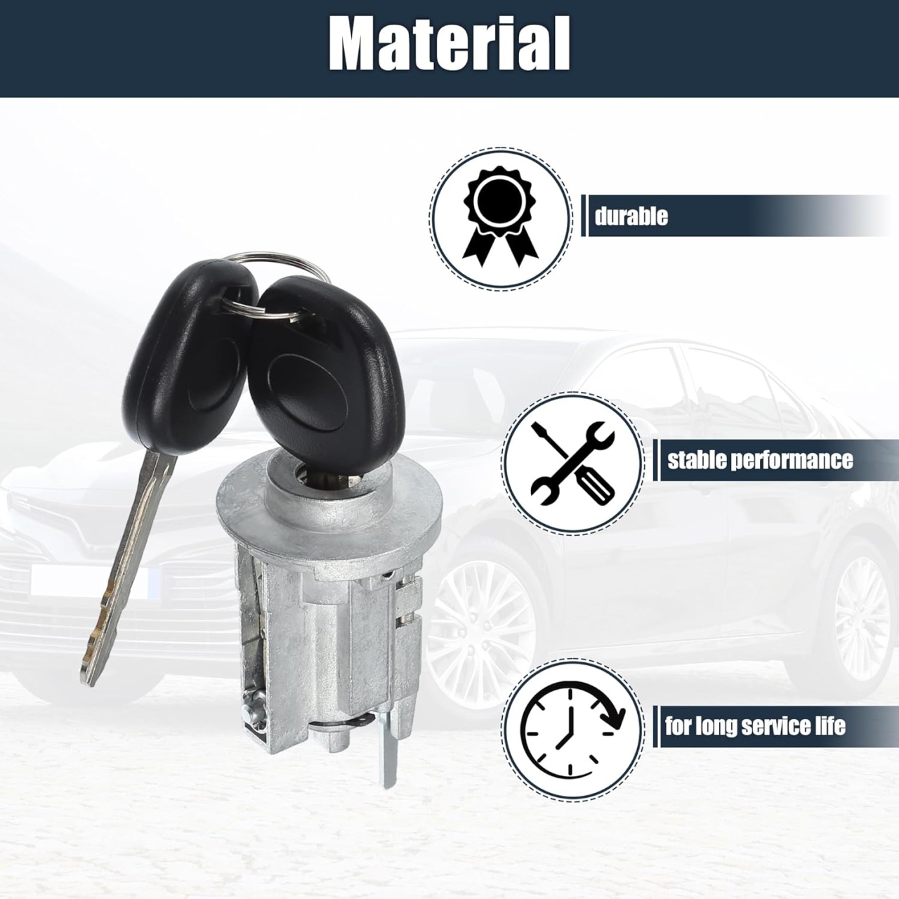 Cilindru contact cu 2 chei pentru Toyota Corolla (2005–2008), Highlander (2001–2007) | OE 69057-02140, 69057-17170 - 2 | YEO