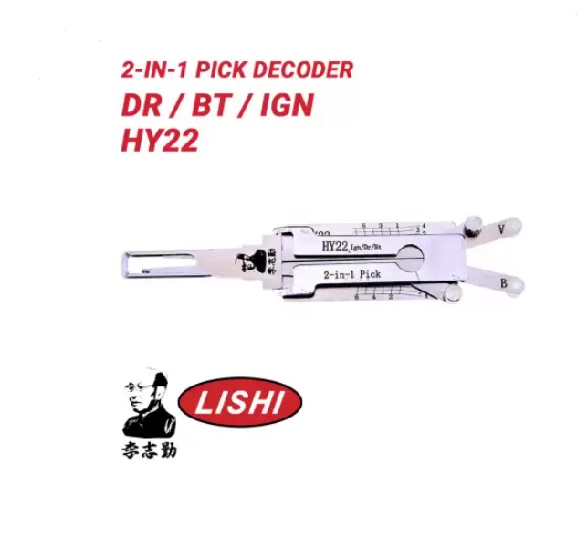 Decodor auto Lishi HY22 2 in 1 pick pentru chei Hyundai Kia, contact usa portbagaj, lama HY22 KIA7 T14