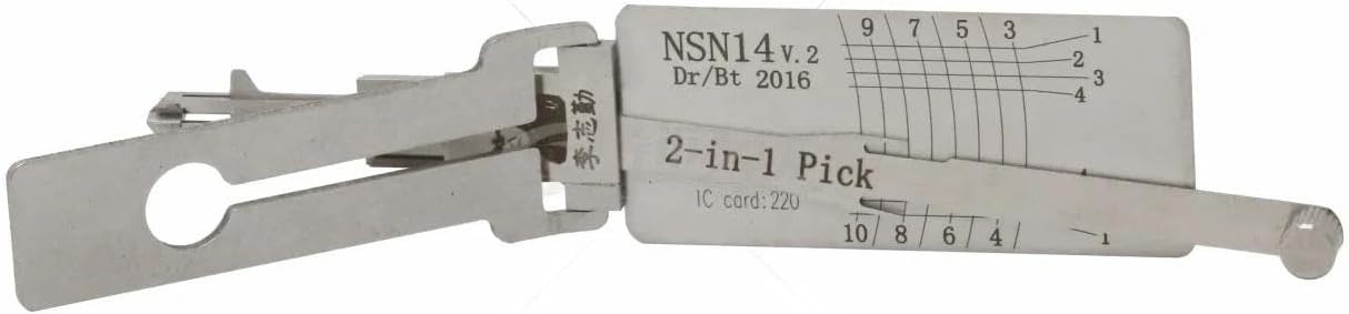 Decodor auto Lishi NSN14 2 in 1 pick pentru chei Nissan Infiniti Subaru, usa si portbagaj NSN14 DR/BT - imagine 2