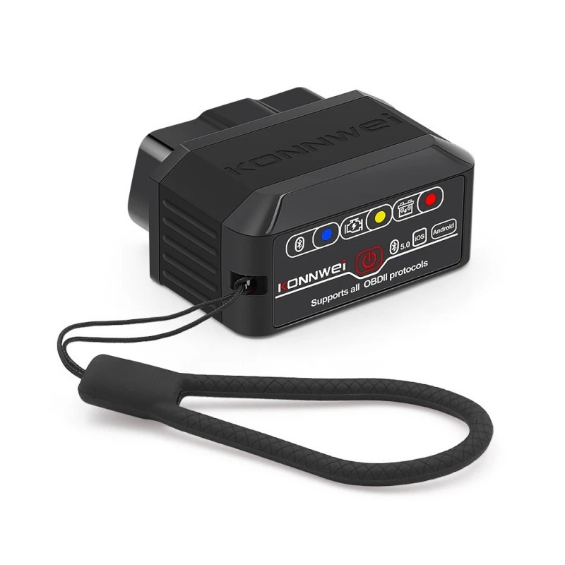 Diagnoza Auto OBD2 KONNWEI KW905, Bluetooth 5.0, Buton ON-OFF, Compatibil Android IOS, ELM 327 OBDII, Negru