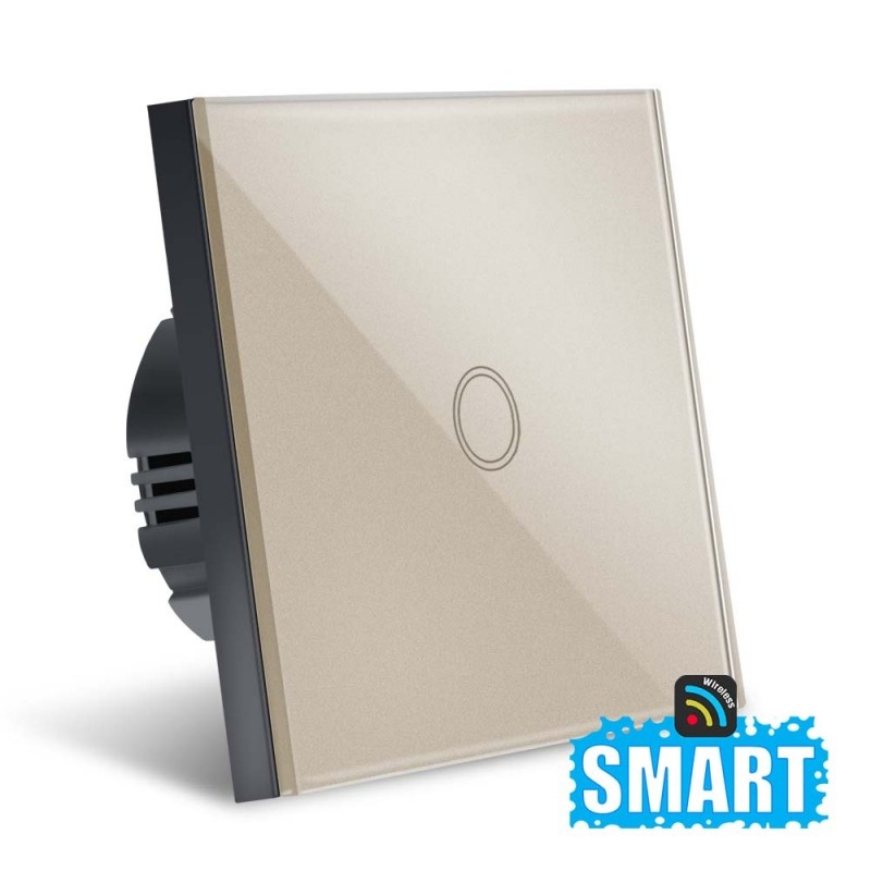 Intrerupator Smart Touch Techstar®, Wireless 2.4GHz, Sticla Securizata, Design Modern, Iluminare LED, 1 Faza, Gold - 3 | YEO