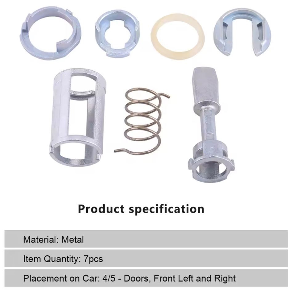 Kit Reparatie Incuietoare Yala Usa Fata Techstar, Compatibil VW Golf 4 (1997-2006), Bora (1997-2006), 7 Piese, Cod OE 1U0837167C / 7C0837168C - 3 | YEO