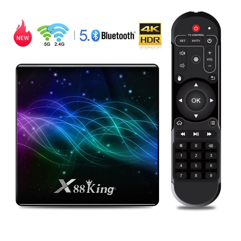 MINI PC TV BOX TECHSTAR® X88 KING, 4K la 60FPS cu HDR Activ, WIFI 5G DUAL BAND, 4GB RAM + 128GB ROM, GIGABITETHERNET 1000MB/S