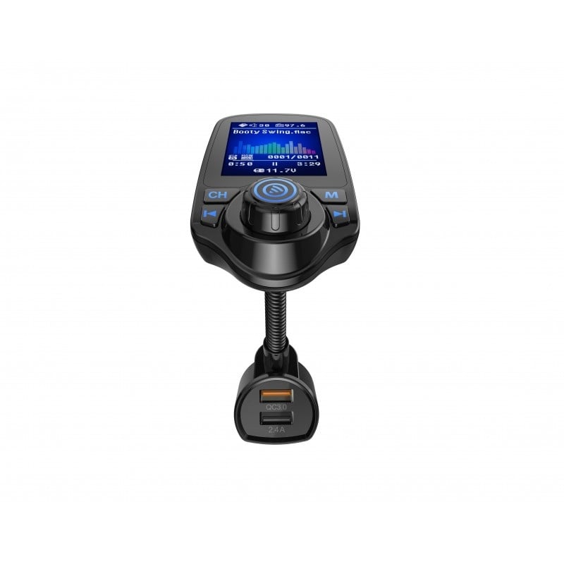 Modulator FM Techstar® T10D, Wireless, Bluetooth 3.0, Microfon Integrat, Quick Charge 3.0, Slot MicroSD, AUX IN/OUT - 2 | YEO