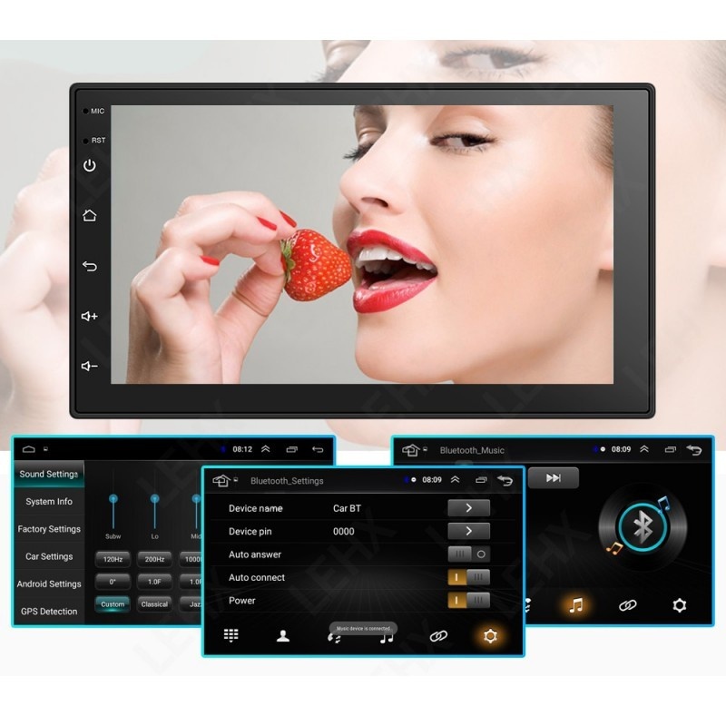 tkVCA Navigatie Auto Multimedia Techstar® 7168, 2DIN, Android 8.1, 2 GB