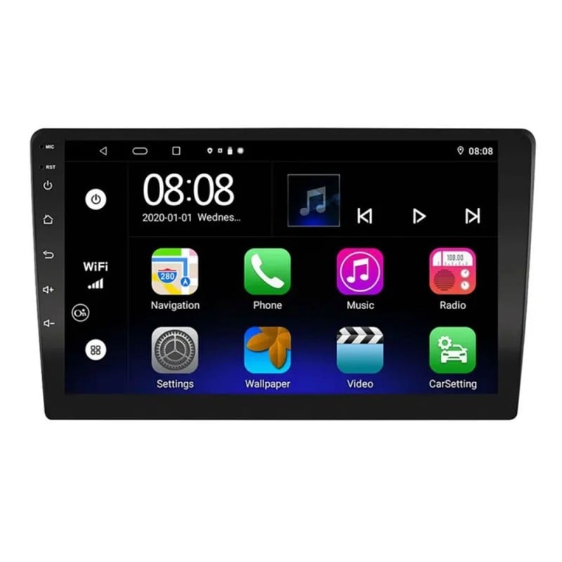 Resigilat Player Auto 9 Inch Techstar®, 2DiN, Radio FM, Navigatie, GPS, Android 11, 1 GB RAM, 16 ROM, MirrorLink, Mp5, Bluetooth, Touchscreen, Divix, AVI, USB, SD Card, AUX