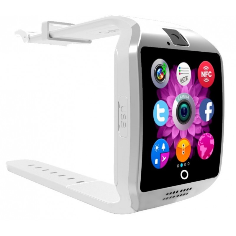 Resigilat Smartwatch Vogue Q18 Curved cu Camera si Telefon 3G Alb Display 1.54