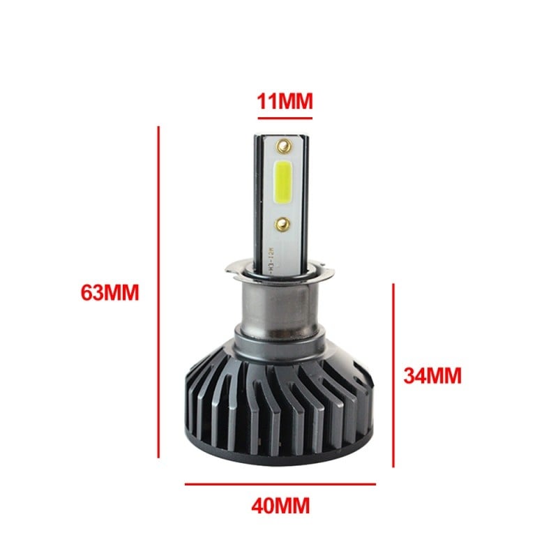 Set 2 LED-uri Auto Techstar® P1, H3, 36w, 4000 Lumeni, 6500K, AUTO, 12-24 Volti, DOB, Canbus, Miez Cupru, Radiator Aluminiu - 3 | YEO