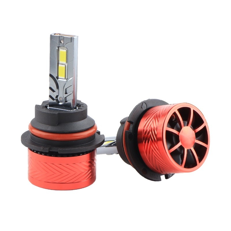 Set 2 LED-Uri Auto Techstar® P14, 9007, 120W, 18000 Lumeni, 6000K, 12-24V, Unghi Fascicul 360°, CSP 3570, Canbus, Radiator Aluminiu, Racire Cooling Tech, Argintiu