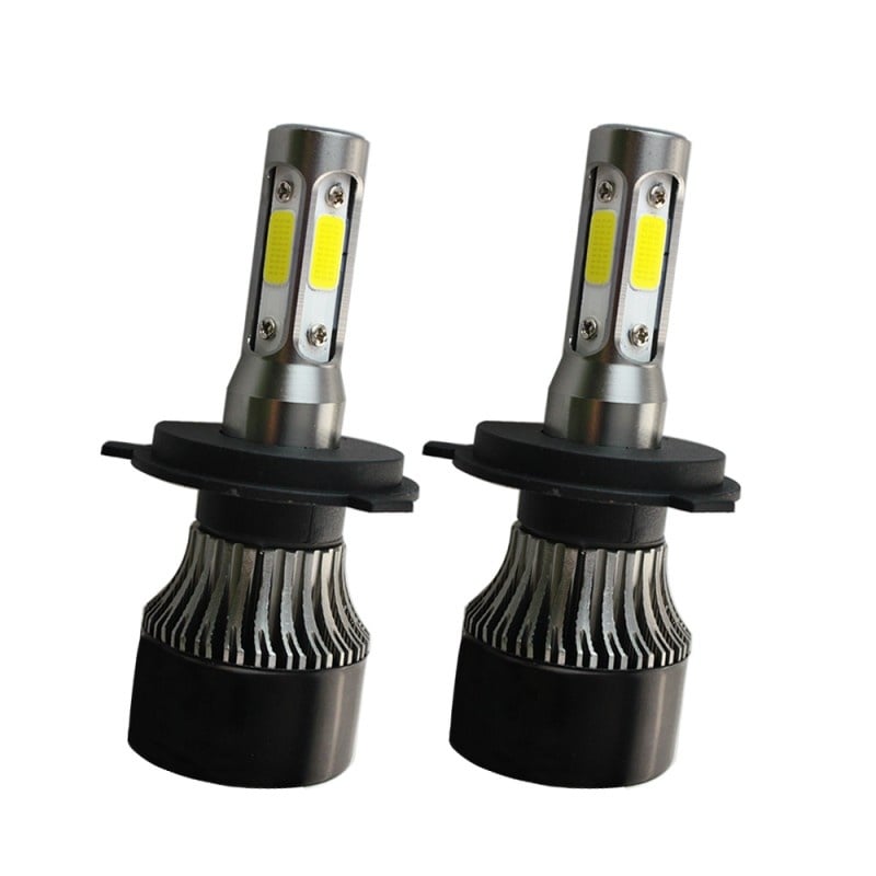 Set 2 LED-uri Auto Techstar® S4, H4, 40w, 4000 Lumeni, 6500K, AUTO, 12-24 Volti, COB, Canbus, Radiator Aluminiu - 3 | YEO