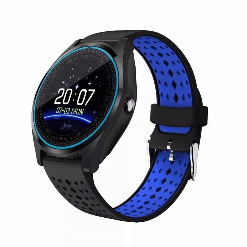 Smartwatch MTK V9 cu Bluetooth si Camera Foto Compatibil Sim si MicroSD Albastru - 1 | YEO