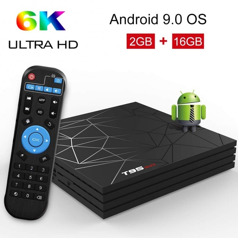 TV Box T95 Max Mini PC Quad Core ARM Cortex A53, 2GB Ram, 16GB ROM, 6K UltraHD, Android 9.0, HDR - 3 | YEO