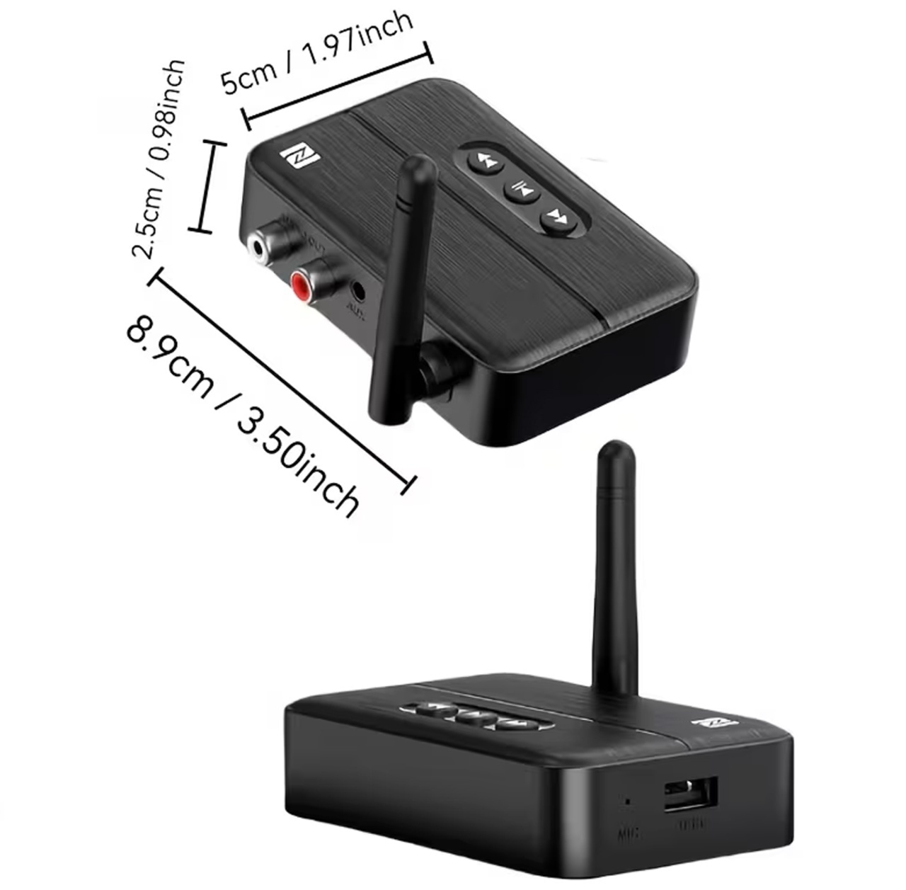 Adaptor RX Receptor Audio Bluetooth 5.4 Techstar® M60, Imperechere NFC, AUX + RCA, Redare USB, Type-C, Flash Drive, Microfon Integrat, HiFi, 10m - imagine 8