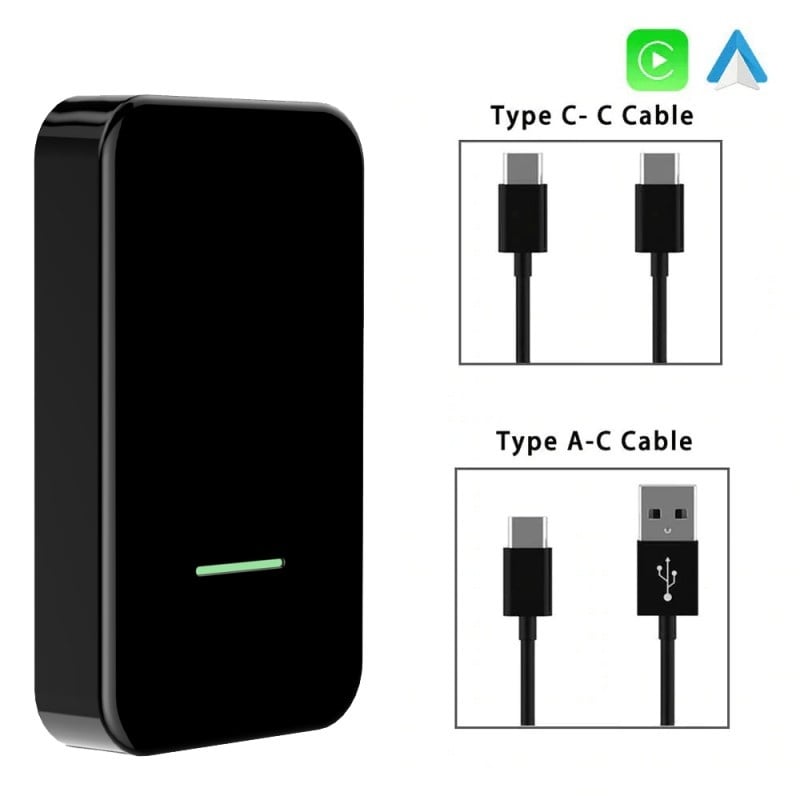 Adaptor Wireless Techstar® CPC200- U2W-QB Plus pentru Apple CarPlay si Android Auto, CarlinKit 4.0 U2W-QB , WiFi 5G, Bluetooth, Conectare automata, Black Glossy - 3 | YEO