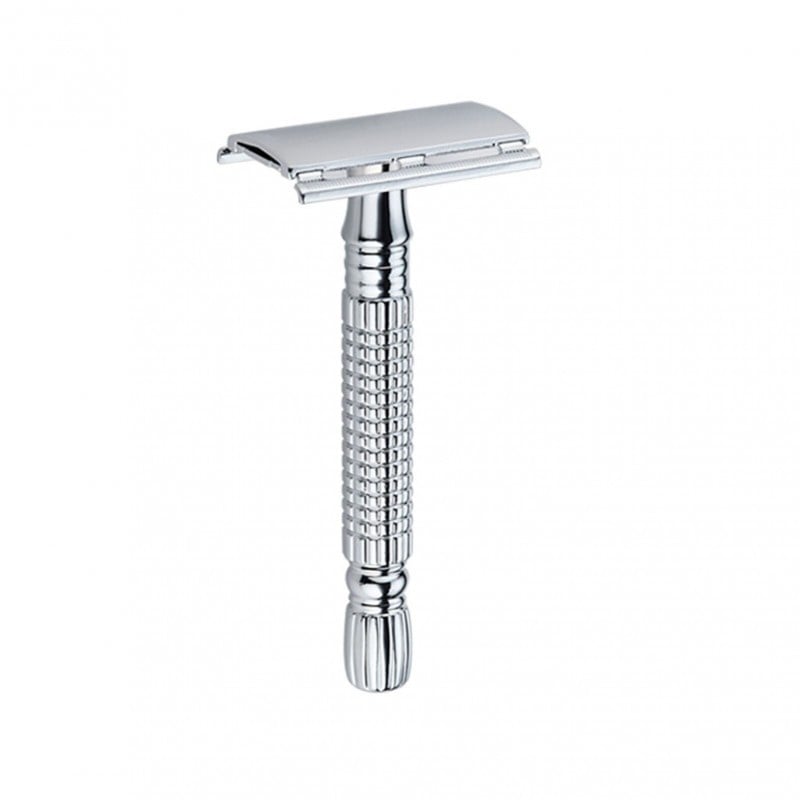 Aparat de ras Classic Safety Razor Techstar® SR4, Aliaj de Zinc, Cu Lame De Rezerva, Reutilizabil, Ecologic, Argintiu